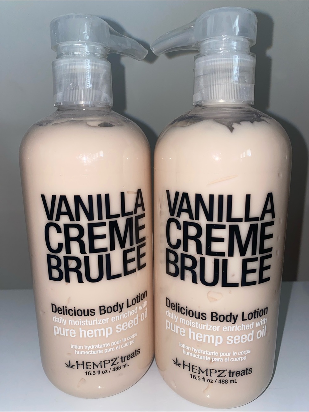 Hempz Vanilla Creme Brulee Body Lotion x2 Pumper Bottles